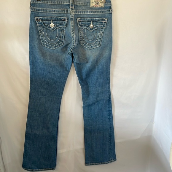 True religion boot cut jeans size 29 some stretch some stitching is in pink - Picture 1 of 5